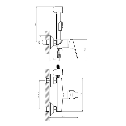 Гигиенический душ со смесителем Rossinka Rs29 RS29-52 хром - фото 2