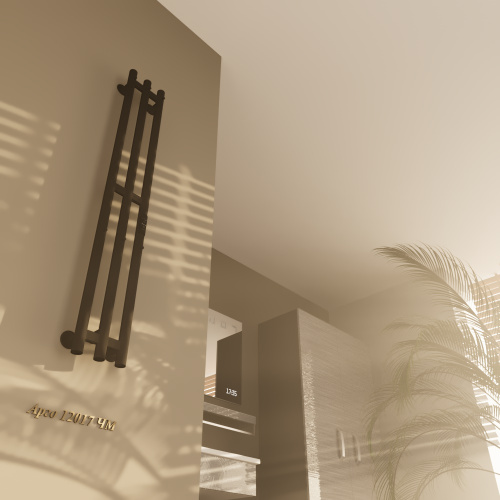 Полотенцесушитель Altasan Арго Арго12017ЧМ подвесной 17х120 электрический черный муар - фото 4