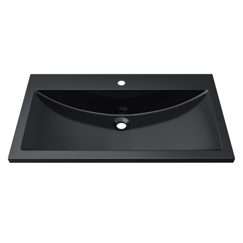 Раковина из литьевого мрамора Uperwood Self 4538341202 80х45 полувстраиваемая цвет черный - фото 5