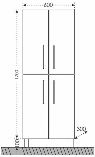 Шкаф-пенал СанТа Вегас 526008 60х30х170 напольный/подвесной цвет белый - фото 3