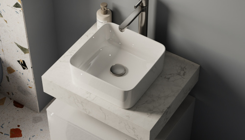 Столешница Velvex UNIT st.UNI.60-630 60х50х11 подвесная цвет белый мрамор - фото 5