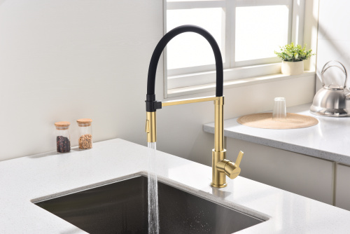 Смеситель для кухни Paulmark HALT Ha214021-LG на раковину светлое брашированное золото - фото 4