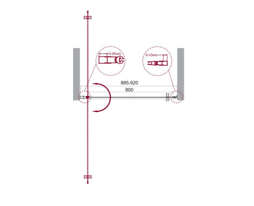 Душевая дверь BelBagno ETNA ETNA-B-1-90-C-Cr-90 90х195 стекло прозрачное профиль хром глянцевый - фото 2