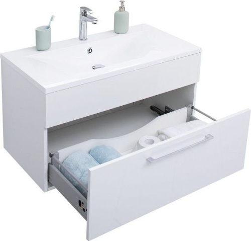 Тумба под раковину De Aqua Кубика 167034 89х45х48 подвесная цвет белый - фото 5