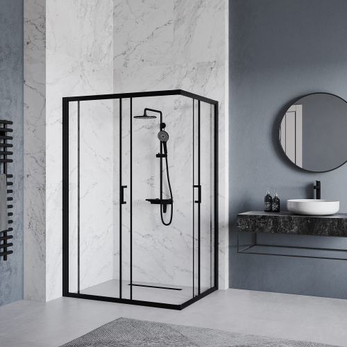 Душевой уголок RGW Passage 030824692-14 90х120 стекло прозрачное профиль черный без поддона - фото 2