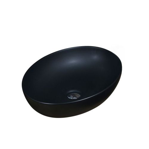 Раковина из сантехнического фарфора Melana 320316MB-805 50х40 накладная цвет черный без отверстий под смеситель - фото 2