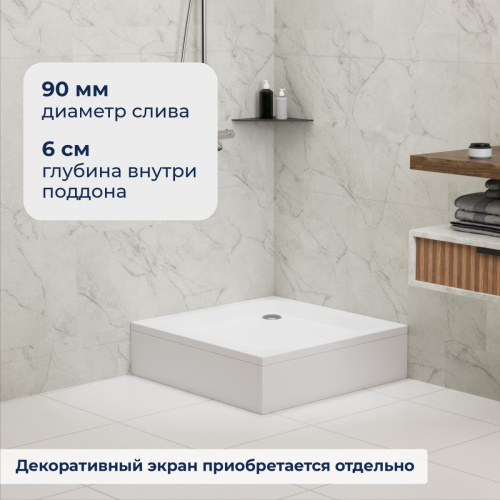 Душевой поддон акриловый RGW Acryl (Акриловые) 16180100-11 100х100 белый - фото 3
