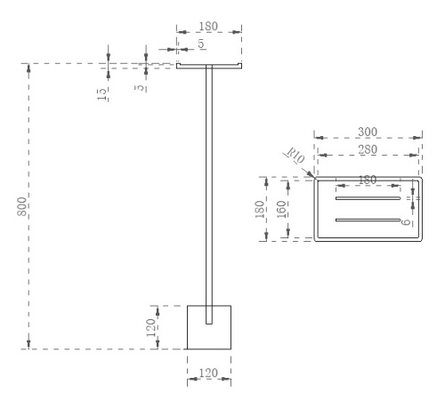 Стойка для ванной комнаты ABBER Stein AS1635 - фото 2