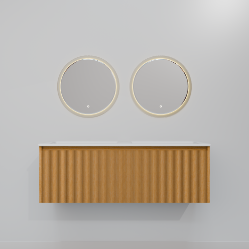 Тумба с раковиной+зеркало Art Decco Elizabeth (Элизабет) AEL12W11D1M0 120x45x40 подвесная цвет белый дуб - фото 4