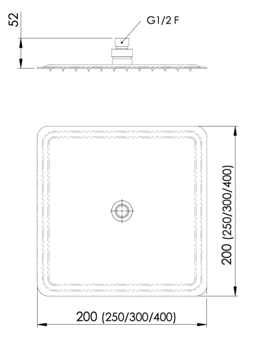 Верхний душ Daniel A577CM25 хром - фото 2