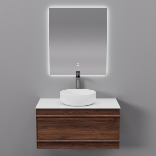 Тумба с раковиной+зеркало Art Decco Bridget (Бриджит) ABR08W22S3MF 80x45x40 подвесная цвет черный орех - фото 5