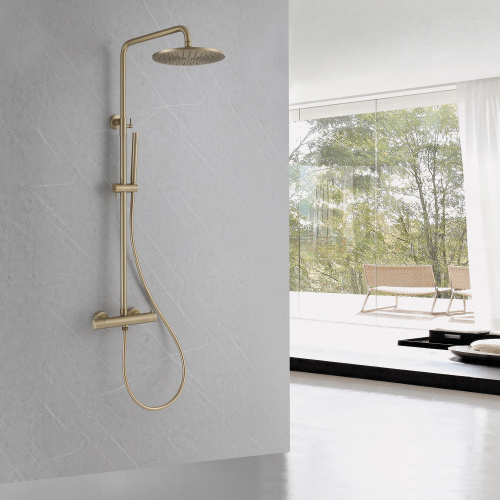 Душевая стойка ABBER AF8160G настенная цвет золото матовое - фото 2