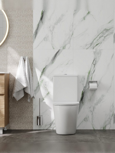 Унитаз напольный с бачком Teymi Lina T40120 белый с сиденьем микролифт безободковый каскадный смыв - фото 3