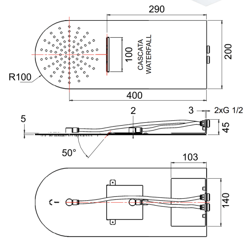 Верхний душ Remer 350UFMCAx хром - фото 2