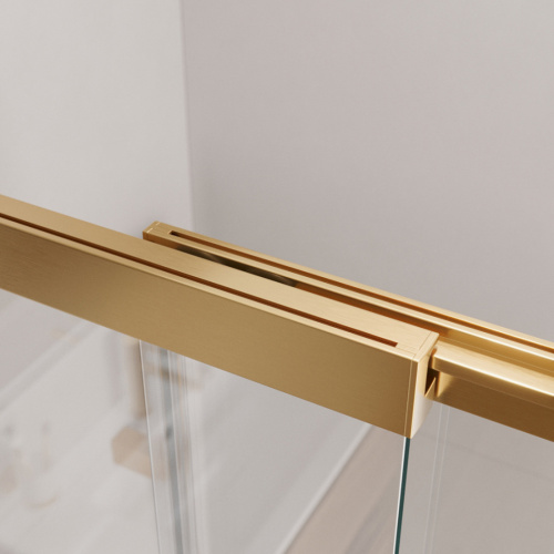 Душевая шторка на ванну Cezares SLIDER SLIDER-VF-11-90/150-C-BORO 90х150 стекло прозрачное профиль золото брашированное ориентация универсальная - фото 4