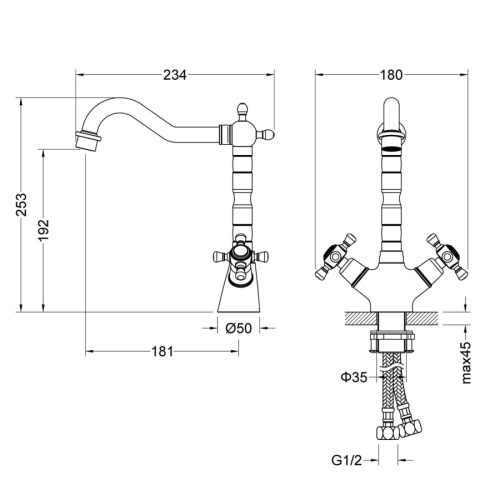 Смеситель Timo Nelson 0143/03F на раковину черный матовый - фото 2