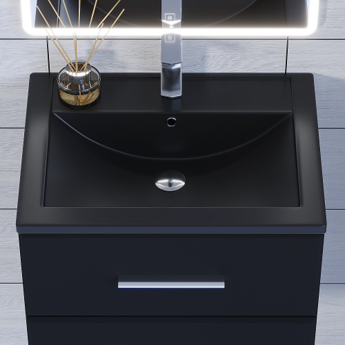 Раковина кварцевая Uperwood Foster Quartz 291030054 60х41 полувстраиваемая цвет черный - фото 4