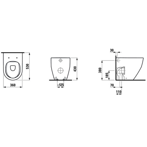 Чаша унитаза напольная Laufen Pro 8.2295.6.000.000.1 цвет белый без сиденья безободковая - фото 2