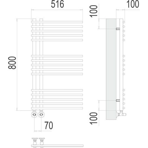 Полотенцесушитель Terminus 4670078530486 52х80 водяной хром - фото 3