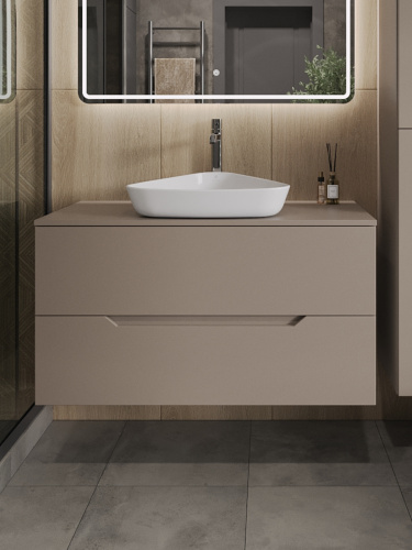 Тумба с раковиной Orange Line Li-100TuLMDF+B07-500W 101х46х66 - фото 3