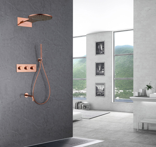 Душевая система ABBER AF8150RG встраиваемая в стену с термостатом - фото 2