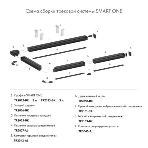 Прямой соединитель для шинопровода Denkirs Smart (Смарт) TR2101-BK - фото 4