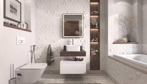 Тумба Velvex UNIT tpUNI.60.H27.Y-211 60х48х27 подвесная цвет белый матовый - фото 5