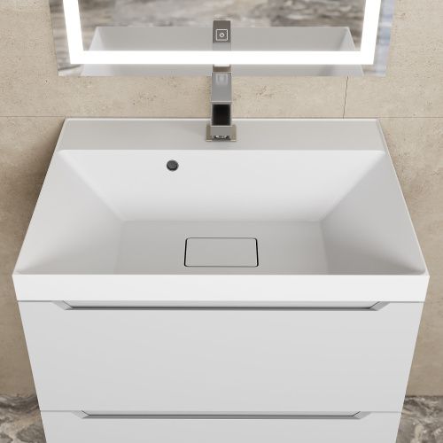 Раковина из литьевого мрамора Uperwood Classic New 291021024 60х45 полувстраиваемая цвет белый - фото 3