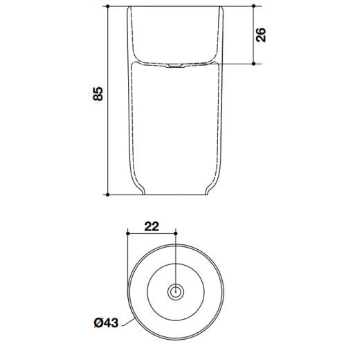 Раковина из композита Falper Homey 43 см WD20430000000 напольная цвет белый без отверстий под смеситель - фото 2