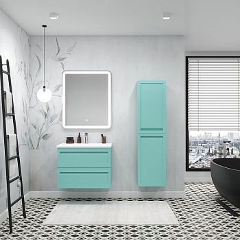 Шкаф-пенал Art&Max PLATINO AM-Platino-1500-2A-SO-MM 40х30х150 подвесной цвет светло-зеленый матовый