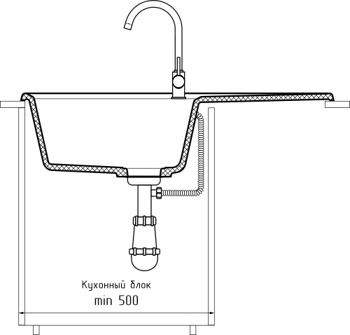Кухонная мойка Granfest Unique U-840L терракот 84х50 цвет коричневый поверхность матовая - фото 4