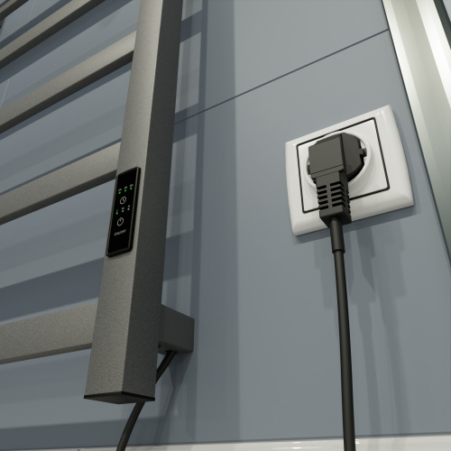 Полотенцесушитель Маргроид 8110p профильный 8110p-8050-1083-7024 53х81 электрический графитовый серый - фото 5