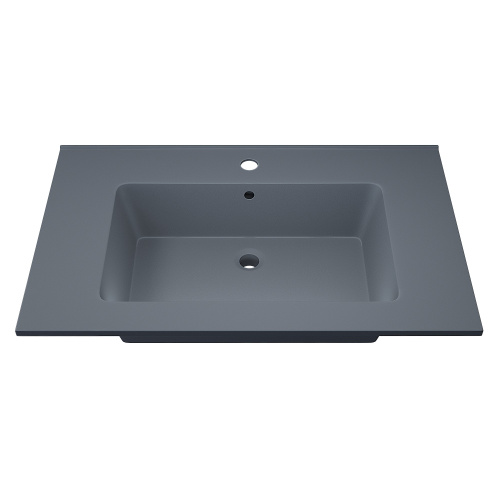 Раковина из искусственного камня Uperwood Parma Quartz 291003006 77х48 полувстраиваемая цвет серый - фото 4