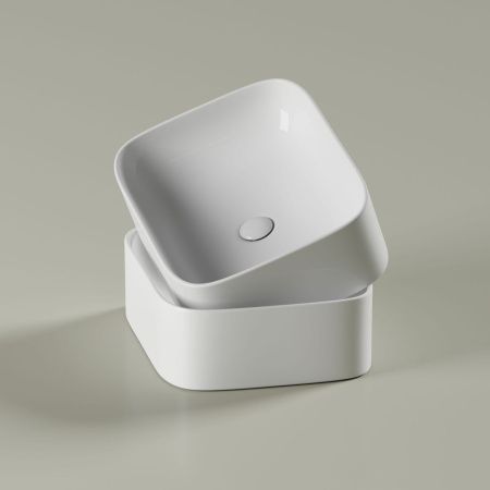 Раковина из сантехнического фарфора Ceramica Nova ELEMENT CN6052MSG 50х40 накладная цвет серый без отверстий под смеситель
