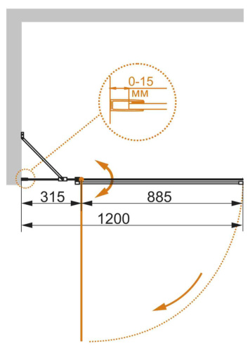 Душевая шторка на ванну Cezares ECO ECO-O-V-11-120/140-C-Cr 120х140 стекло прозрачное профиль хром глянцевый ориентация универсальная - фото 2