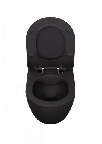 Чаша унитаза подвесная Creavit Free FE322-11AM00E-0000 цвет антрацит матовый без сиденья смыв торнадо - фото 3