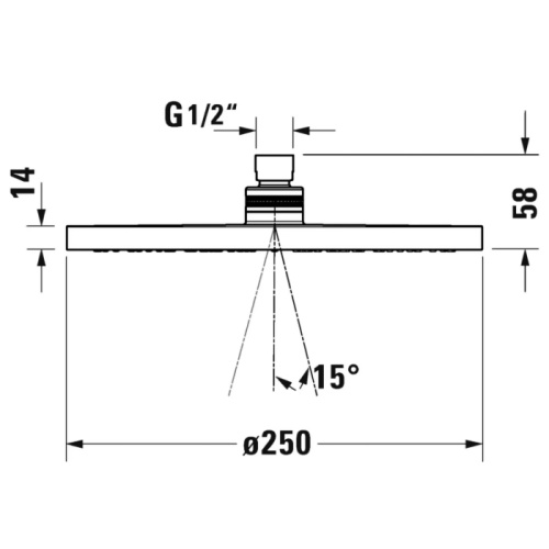 Верхний душ Duravit Showers UV0660018046 черный матовый - фото 2