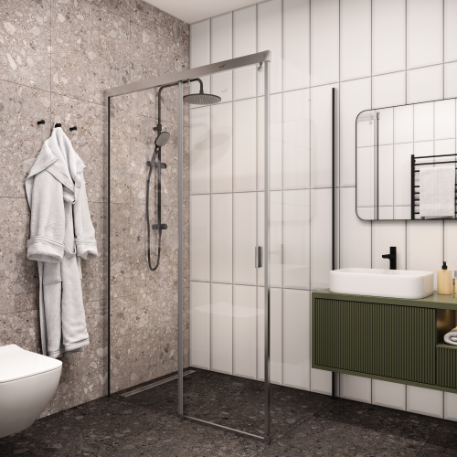 Душевой уголок Cerutti SPA MARBELLA 120 L 120х80 стекло прозрачное профиль хром глянцевый без поддона - фото 4