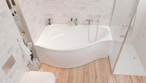 Ванна акриловая 1MarKa GRACIA 01гр1590л 150х90 пристенная асимметричная без каркаса - фото 3