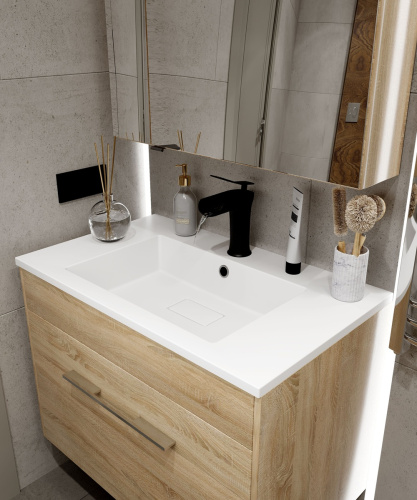 Раковина из литьевого мрамора Uperwood May 35480000004 80х48 полувстраиваемая цвет белый - фото 3