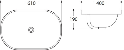 Раковина керамическая Art&Max AM-5006-C 61х40 полувстраиваемая цвет белый - фото 2