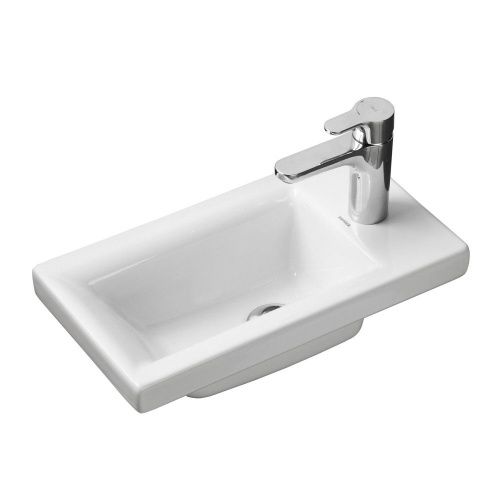 Раковина керамическая Onika Миранда 1WH302500 40х20 накладная цвет белый 1 отверстие под смеситель