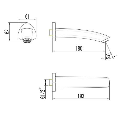 Излив LeMark LM3581C настенный хром