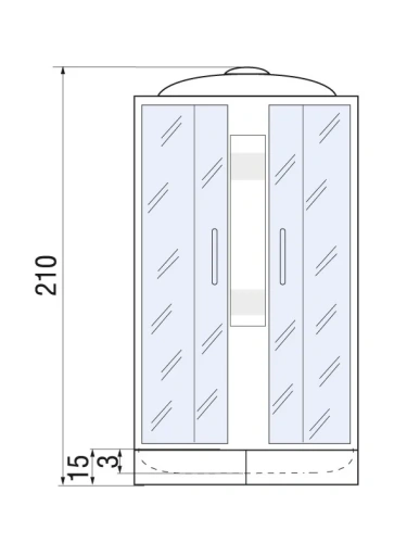 Душевая кабина River NARA LIGHT 90/15 MT (10000002912) 90х90 четверть круга с крышей ориентация универсальная - фото 2