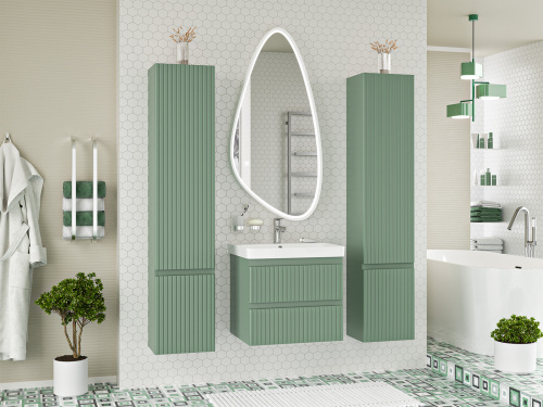 Шкаф-пенал Brevita Victory VIC-05035-080R 35х28х165 напольный/подвесной цвет зеленый - фото 5