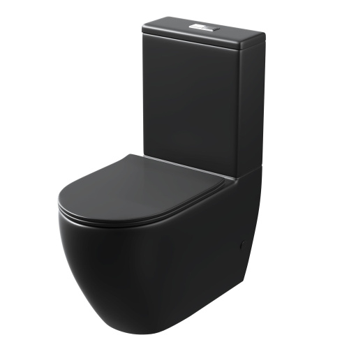 Унитаз напольный с бачком Grossman Торнадо GR-4446BMSQ черный матовый с сиденьем безободковый смыв торнадо