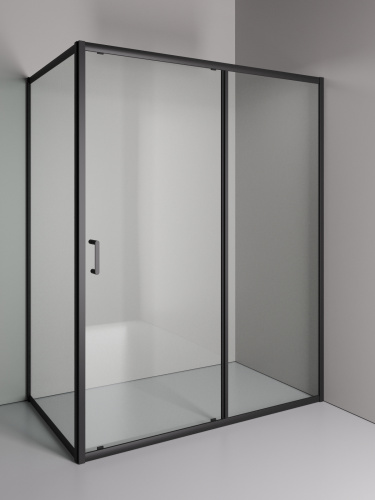 Душевой уголок Orange E23-15090TB 150х89 стекло прозрачное профиль черный без поддона - фото 2