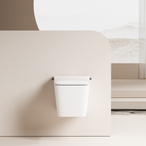 Унитаз-биде подвесной Abber Rechteck AC1215S белый с сиденьем микролифт импульсный смыв - фото 5