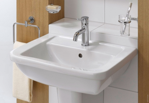 Раковина из сантехнического фарфора Vitra Form 300 9602B003-7650 55х48 подвесная цвет белый 1 отверстие под смеситель - фото 3