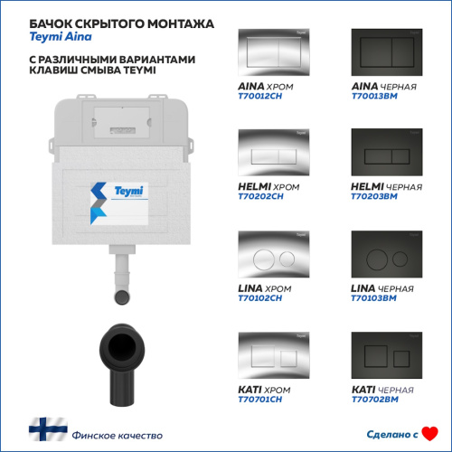 Бачок скрытого монтажа Teymi Aina T70012 - фото 2